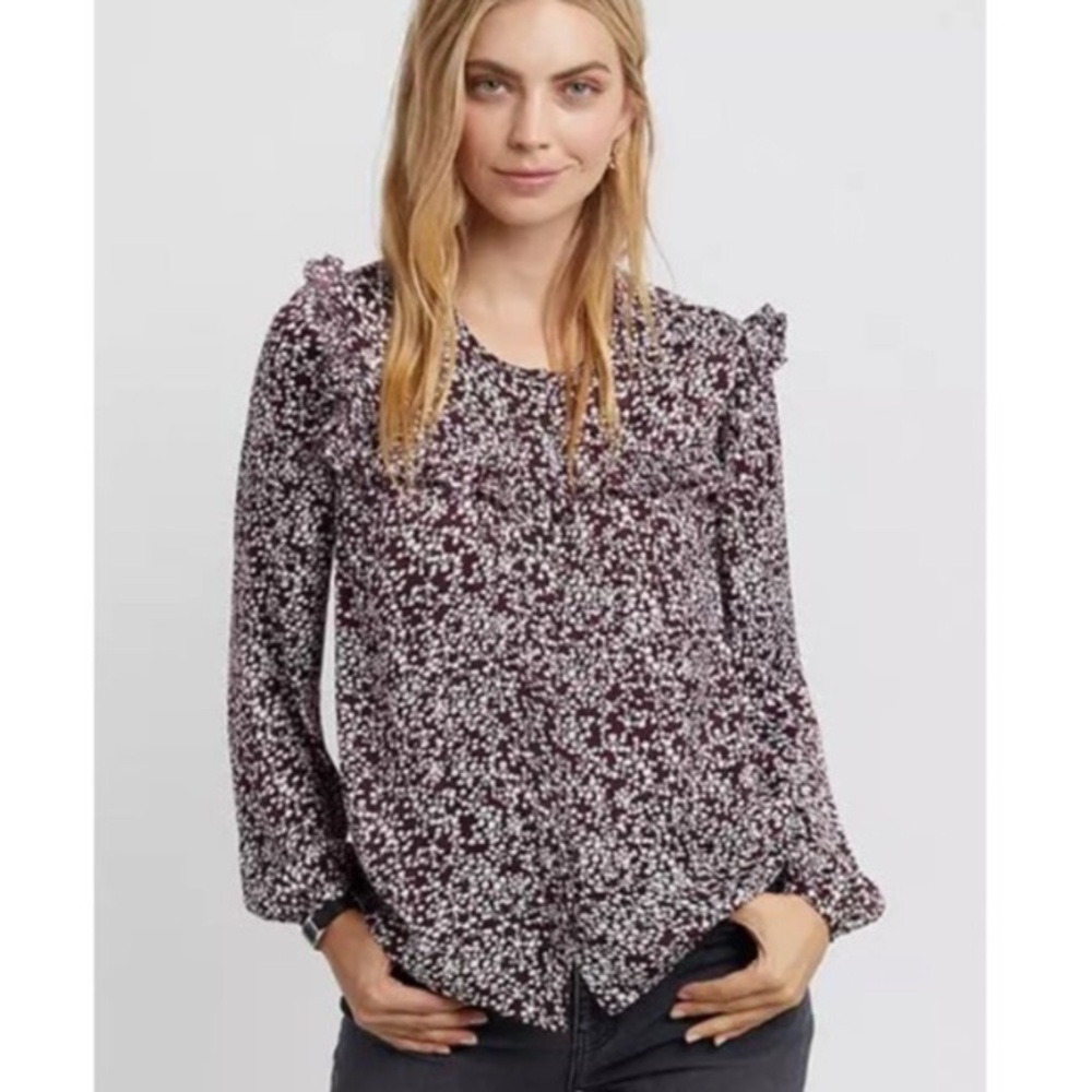 Rebecca Minkoff Selandra Floral Currant Button Blouse Large NWT - Picture 7 of 12